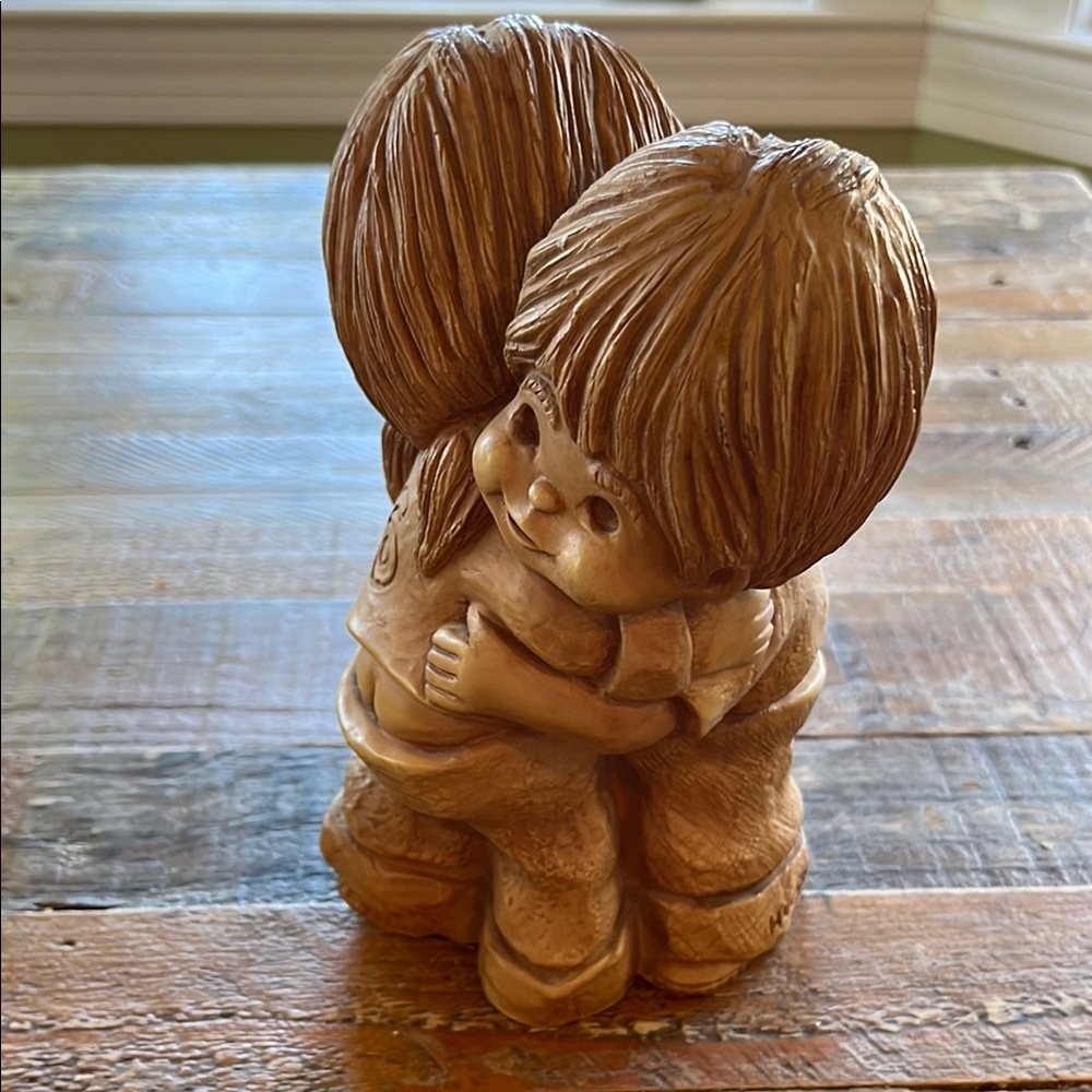 Brown Embracing Sculpture Art Piece